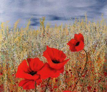 Poppies. Acrylic on canvas. Size 35x20 inches. Price € 3800