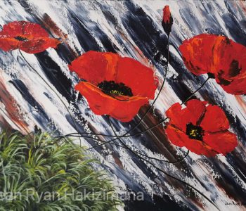 Rocky poppies. Acrylic on canvas. Size 30x20 inches. Price € 2500